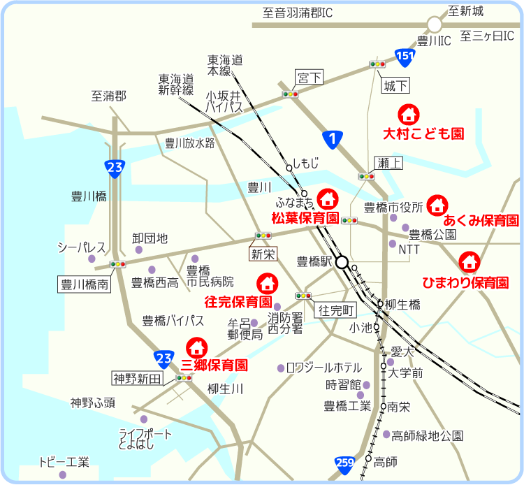 各施設の地図